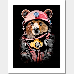 Firefighter bear Posters and Art